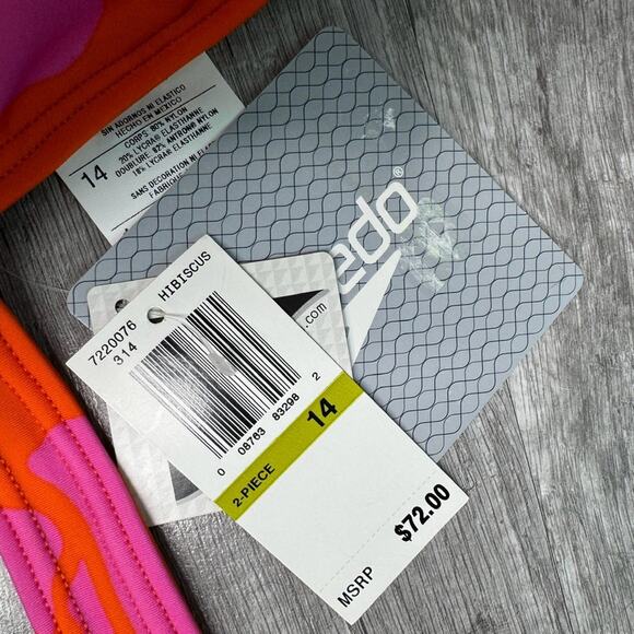 NWT Speedo Floral Bikini Set Orange Size 14 - Picture 5 of 8